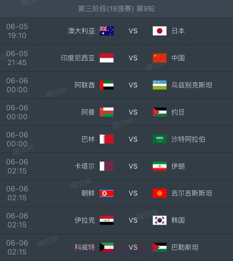 世界杯完整赛程实时